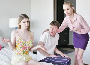 Mẹ kế bắt nàng nhỏ riêng của ông chồng chịch với cậu con trai