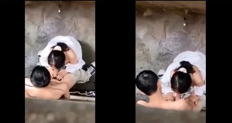 Quay lén em nữ học sinh bj cho anh bồ trong hẻm